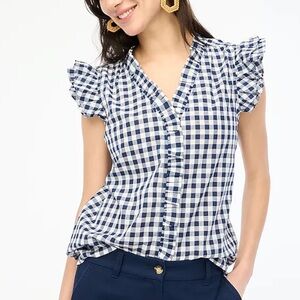 Jcrew Factory Sleeveless Ruffle Top